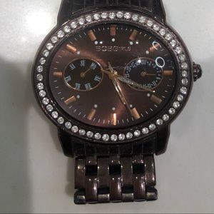 BCBG oval brown watch